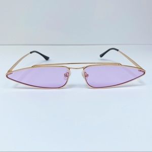 Cat Eye Purple Clear Metal Frame Sunglasses